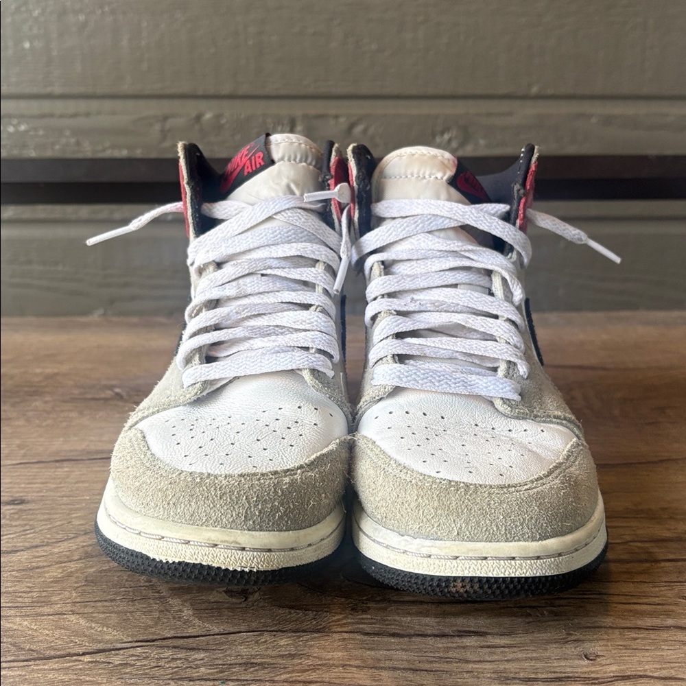 Jordan High-Top Sneakers Women’s/ Young White, Black & Red Accents - Picture 6 of 9